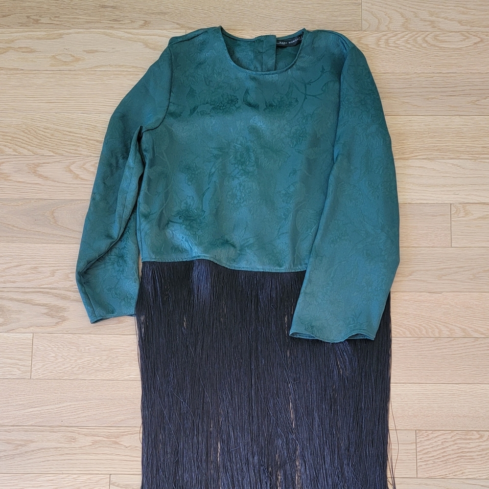 Blouse with fringes